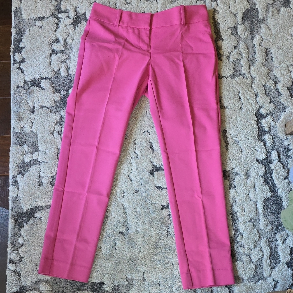 White House Black Market Bright Pink Straight Leg Pants